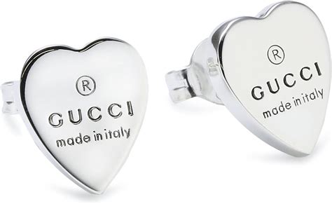 gucci orecchini cuore argento|Orecchini a cuore Gucci trademark in argento 925 .